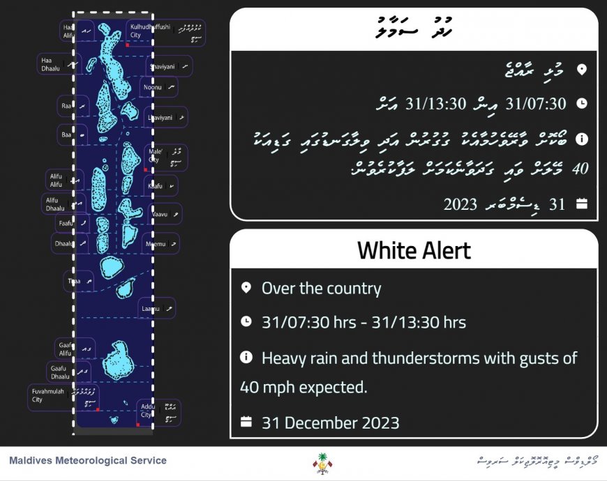 މިއަދު މުޅި ރާއްޖެއަށް ގުގުރުމާއެކު ބޯކޮށް ވާރޭވެހޭނެ – މެޓް