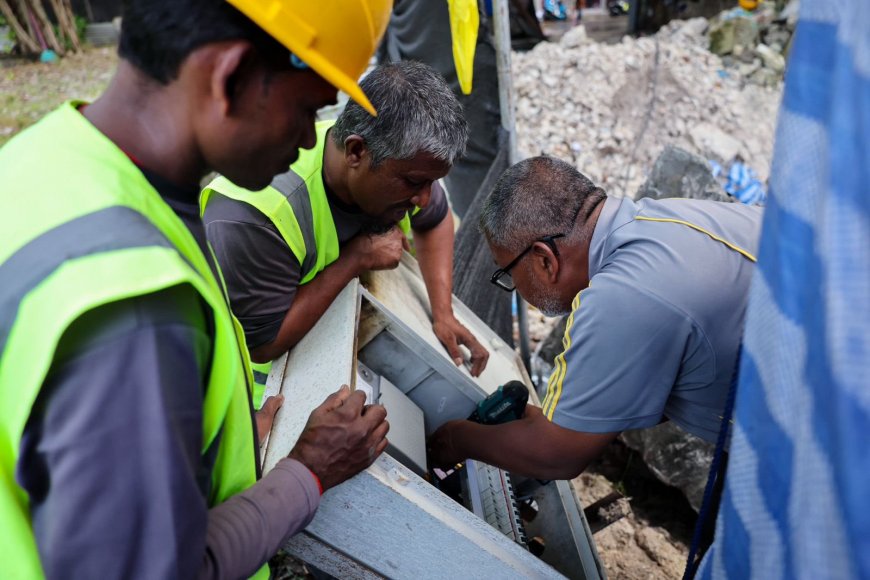 މާފަންނު ސަހަރާގައި ބަހައްޓާފައިހުރި ސްޓޯމް ވޯޓަރ ޕަންޕް ސްޓޭޝަނަށް ގެނެސްފައިވަނީ ވަގުތީ ހައްލެއް!