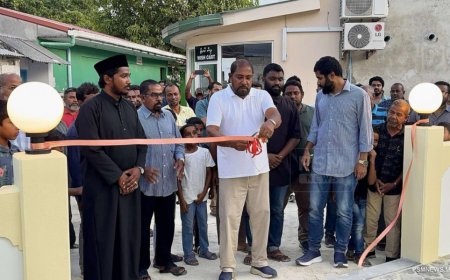 މެމްބަރު ގާސިމް އިބްރާހީމް އުފަން ރަށުގައި ބިނާކޮށްދެއްވި މިސްކިތް ހުޅުވައިފި