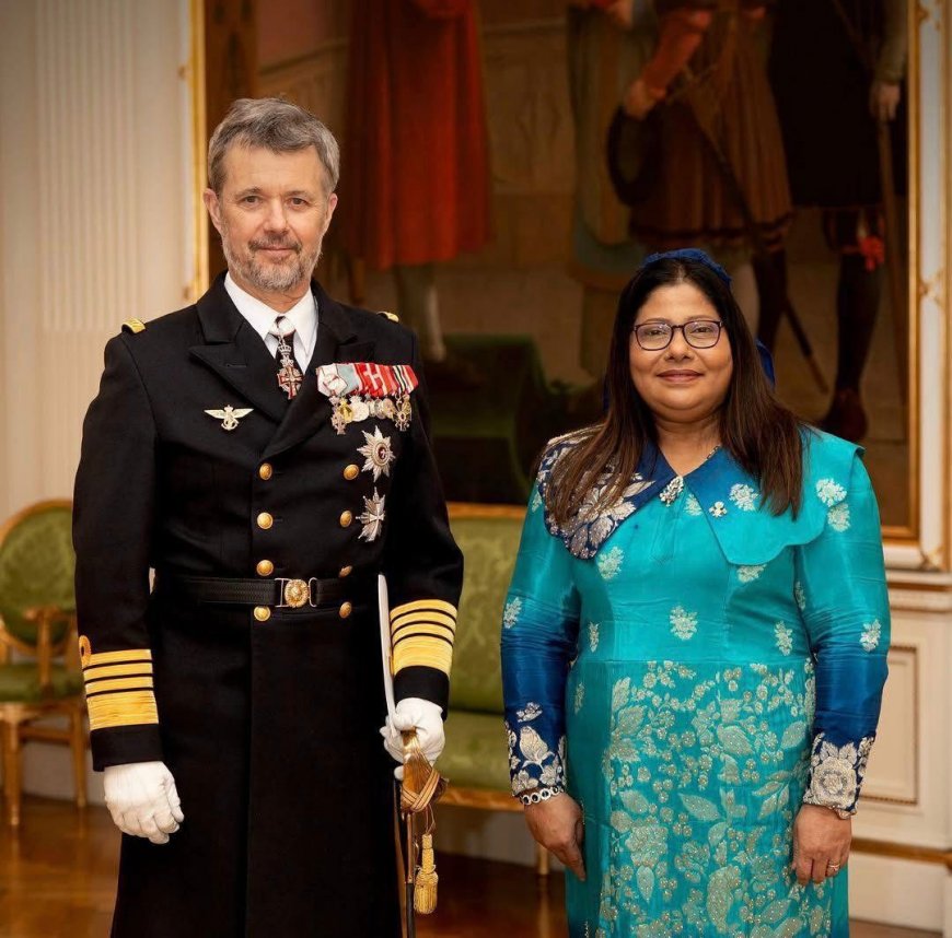 ޑެންމާކަށް ކަނޑައެޅުއްވި އައު ސަފީރު ފަތްކޮޅު އަރުއްވައިފި