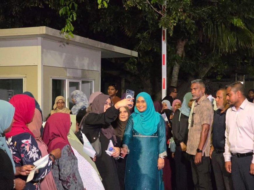 އައްޑޫ ސިޓީން ފަސްޓް ލޭޑީ ސާޖިދާއަށް ހޫނު މަރުޙަބާއެއް ދަންނަވައިފި