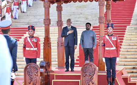 President accorded an official ceremonial welcome in Sri Lanka