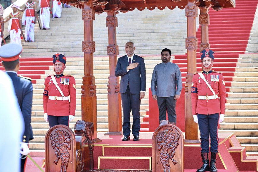 President accorded an official ceremonial welcome in Sri Lanka
