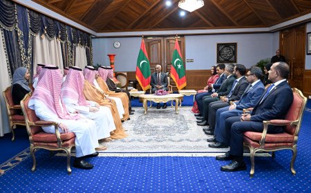 ދިވެހިރާއްޖެއަށް ޒިޔާރަތްކުރައްވަމުންގެންދަވާ ސަޢޫދީ ޢަރަބިއްޔާގެ ވަފުދު، ރައީސުލްޖުމްހޫރިއްޔާގެ އަރިހަށް އިޙުތިރާމުގެ ޒިޔާރަތެއް ކުރައްވައިފި