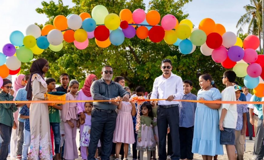 ރައީސް މުޢިއްޒުގެ ވަޢުދުފުޅުގެ ދަށުން ނ.. ވެލިދޫގައި ތަރައްޤީކުރި ކުޑަކުދިންގެ ޕާކު ހުޅުވައިފި