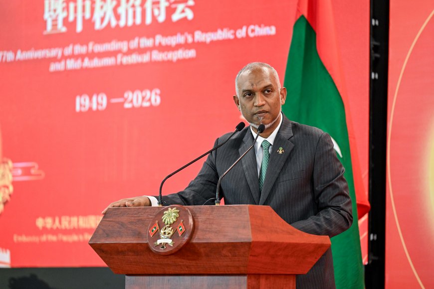 ދިވެހިރާއްޖެއާއި ޗައިނާގެ މެދުގައި އޮތް ޒަމާންވީ ރަޙްމަތްތެރިކަމަކީ އުޖާލާ ކުރިމަގަށް އެޅިގެންދާ ބްރިޖްތަކެއް: ރައީސް